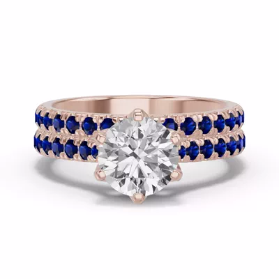 Marigold Grand Pavé Sapphire Band