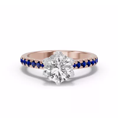Marigold Grand Tulip Inspired Sapphire Two-Tone Engagement Ring