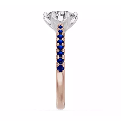 Marigold Grand Tulip Inspired Sapphire Two-Tone Engagement Ring