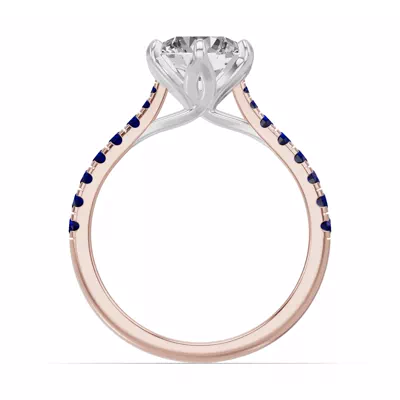 Marigold Grand Tulip Inspired Sapphire Two-Tone Engagement Ring