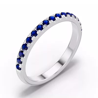 Marigold Grand Pavé Sapphire Band