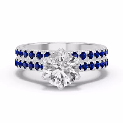 Marigold Grand Pavé Sapphire Band