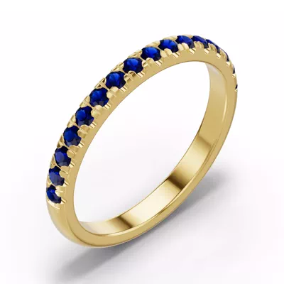 Marigold Grand Pavé Sapphire Band