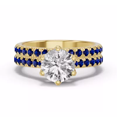 Marigold Grand Pavé Sapphire Band