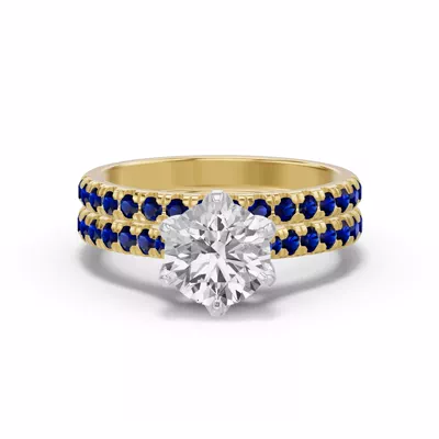 Marigold Grand Pavé Sapphire Band