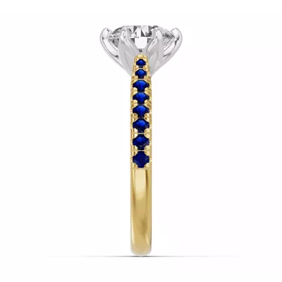 Marigold Grand Tulip-Inspired Sapphire Two-Tone Engagement Ring