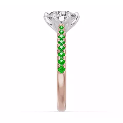 Marigold Grand Tulip Inspired Tsavorite Two-Tone Engagement Ring