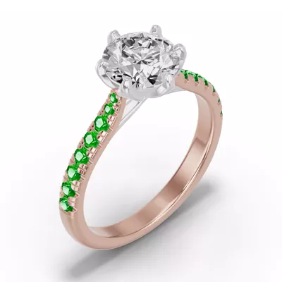 Marigold Grand Tulip Inspired Tsavorite Two-Tone Engagement Ring