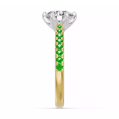 Marigold Grand Tulip-Inspired Tsavorite Two-Tone Engagement Ring