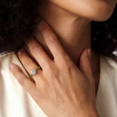 Marigold Grand Tulip-Inspired Tsavorite Engagement Ring