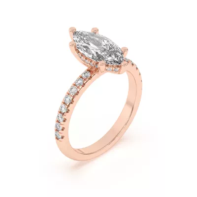 Marie Grand Hidden Halo Lab Pavé Engagement Ring