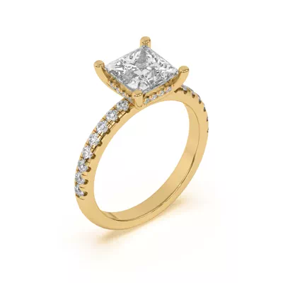 Marie Grand Hidden Halo Lab Pavé Engagement Ring
