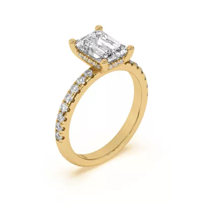 Marie Grand Hidden Halo Lab Pavé Engagement Ring