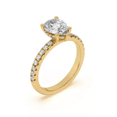 Marie Grand Hidden Halo Lab Pavé Engagement Ring