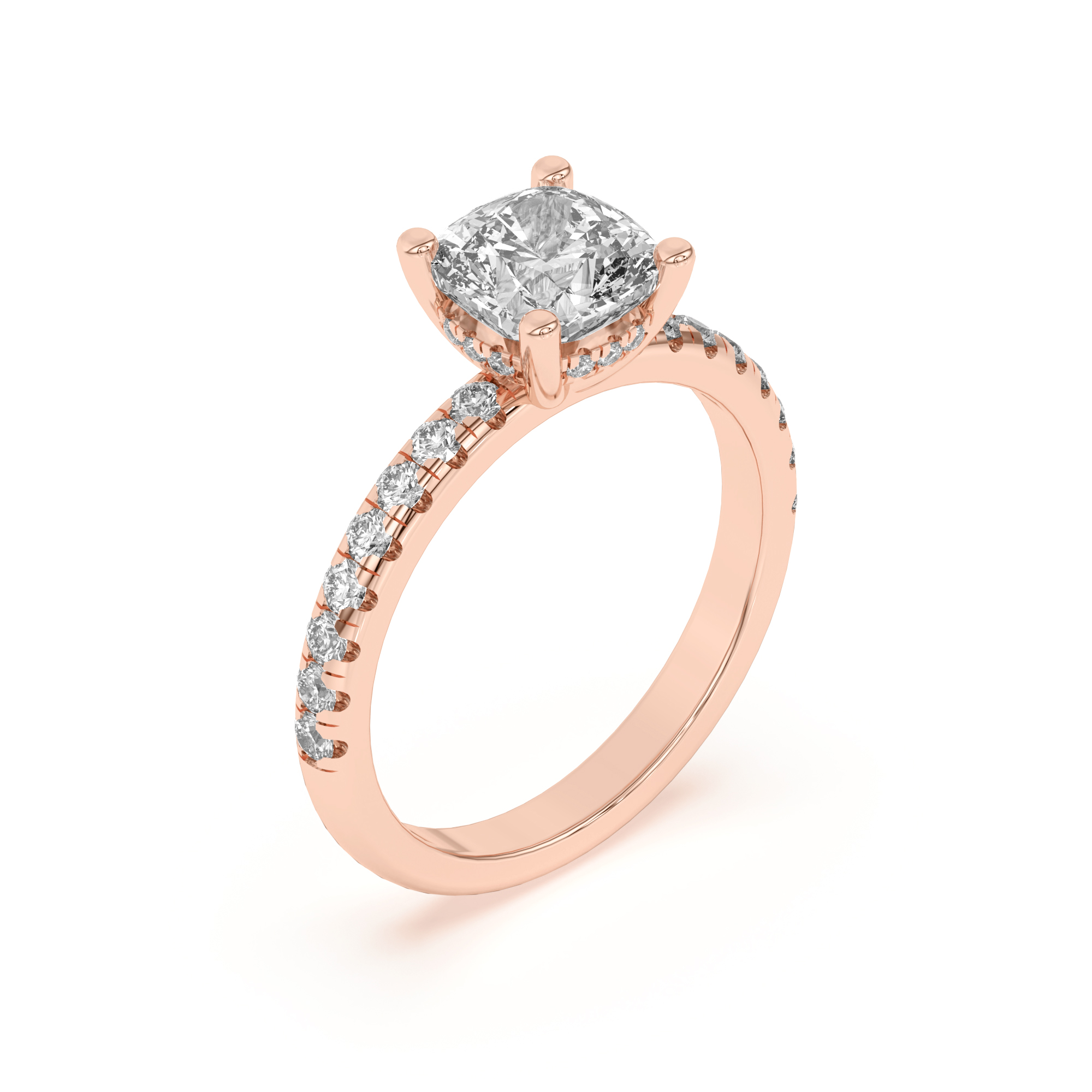 Marie Grand Hidden Halo Lab Pavé Engagement Ring