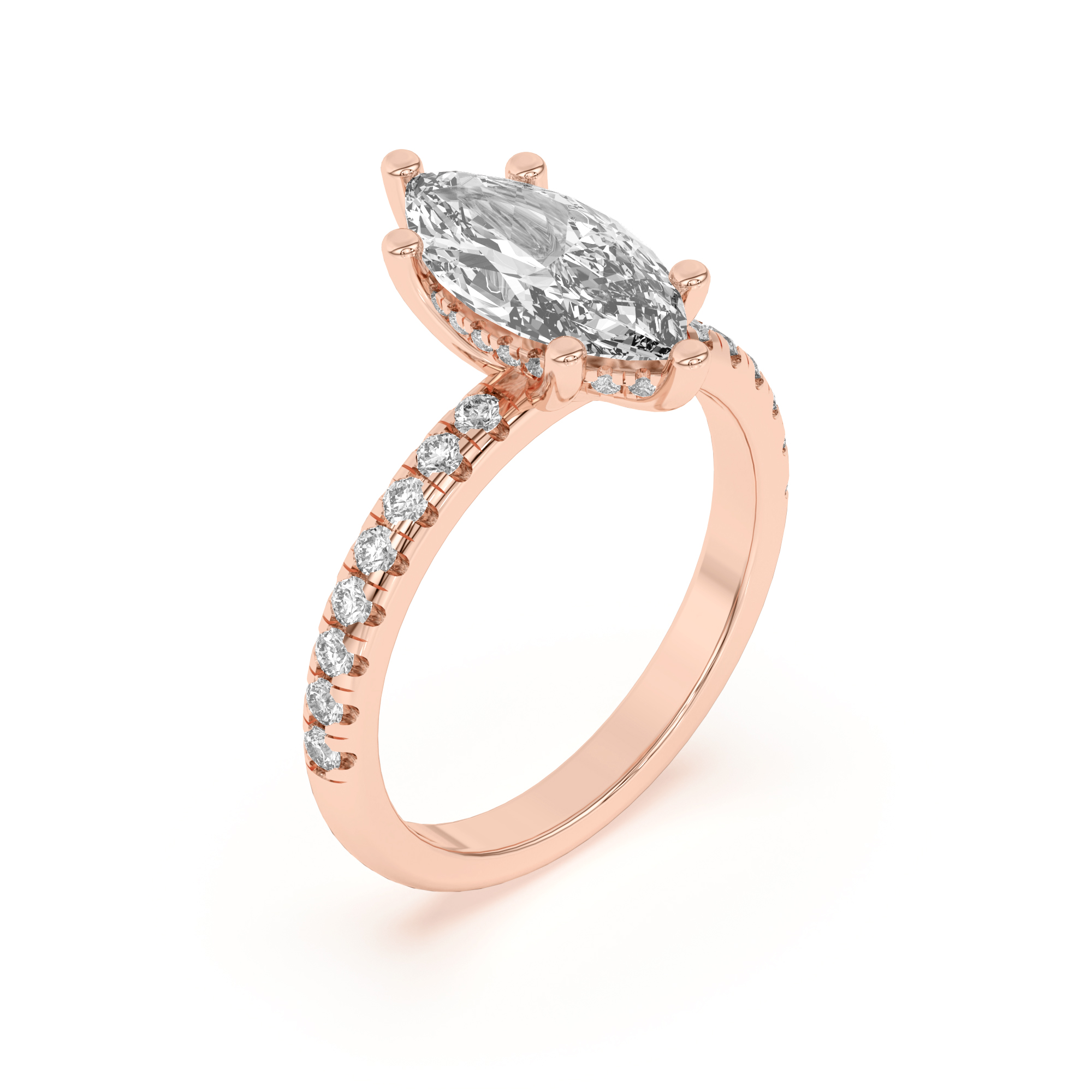 Marie Grand Hidden Halo Lab Pavé Engagement Ring