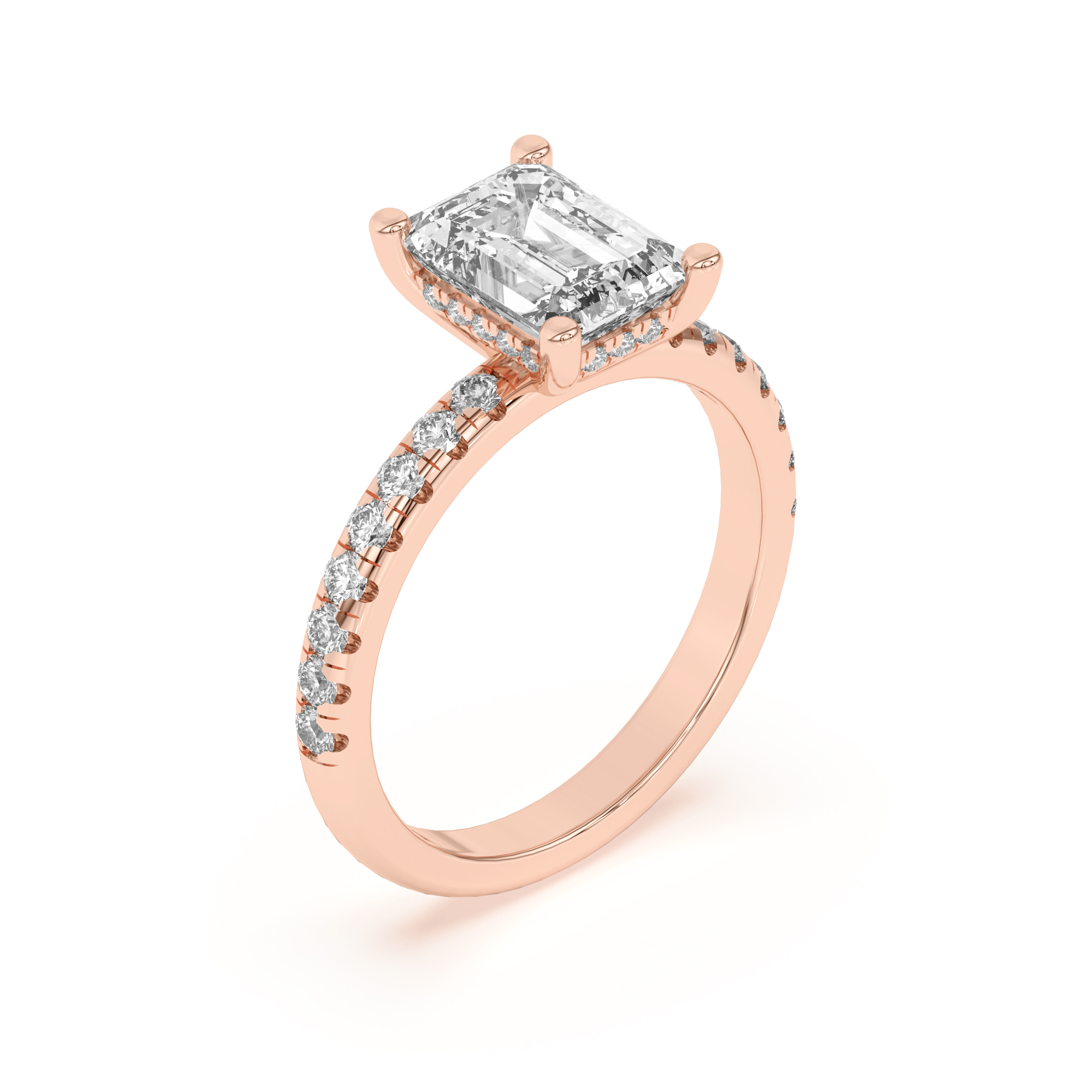 Marie Grand Hidden Halo Lab Pavé Engagement Ring