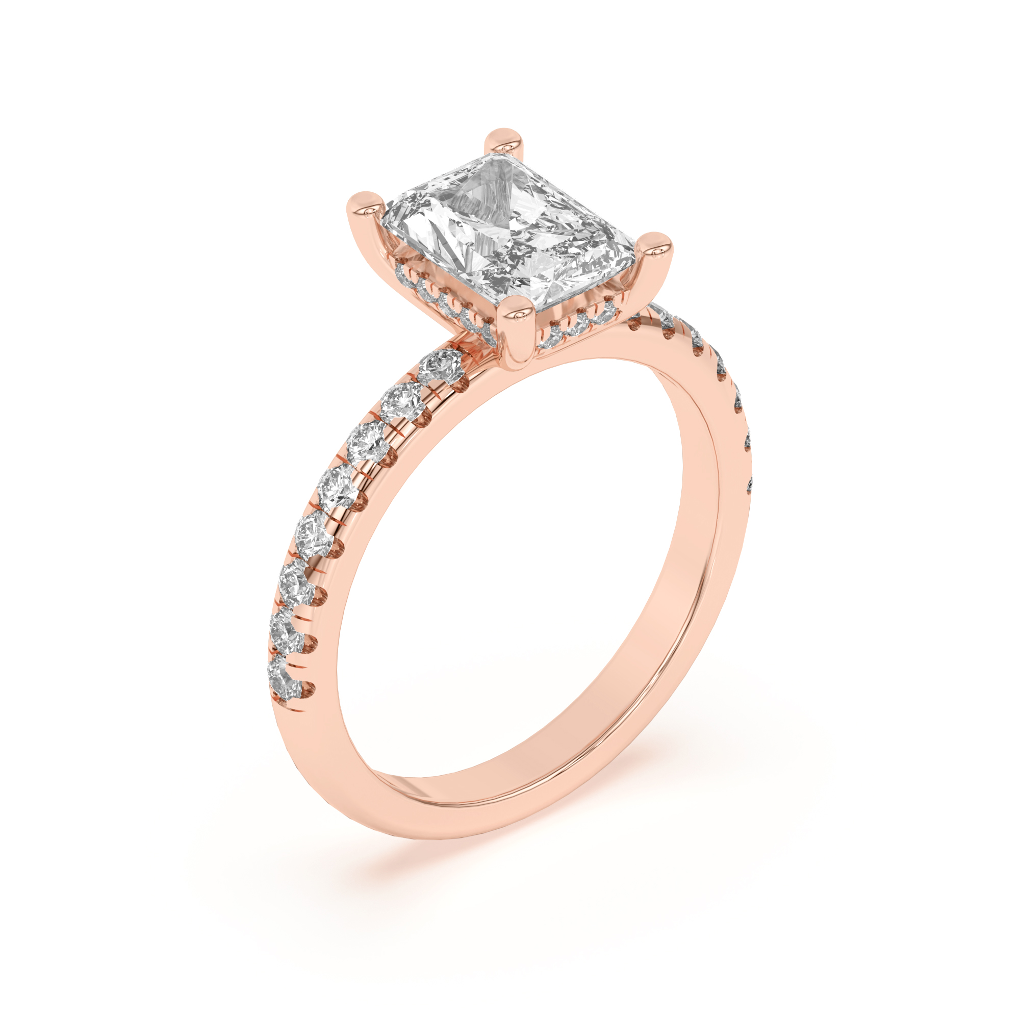 Marie Grand Hidden Halo Lab Pavé Engagement Ring