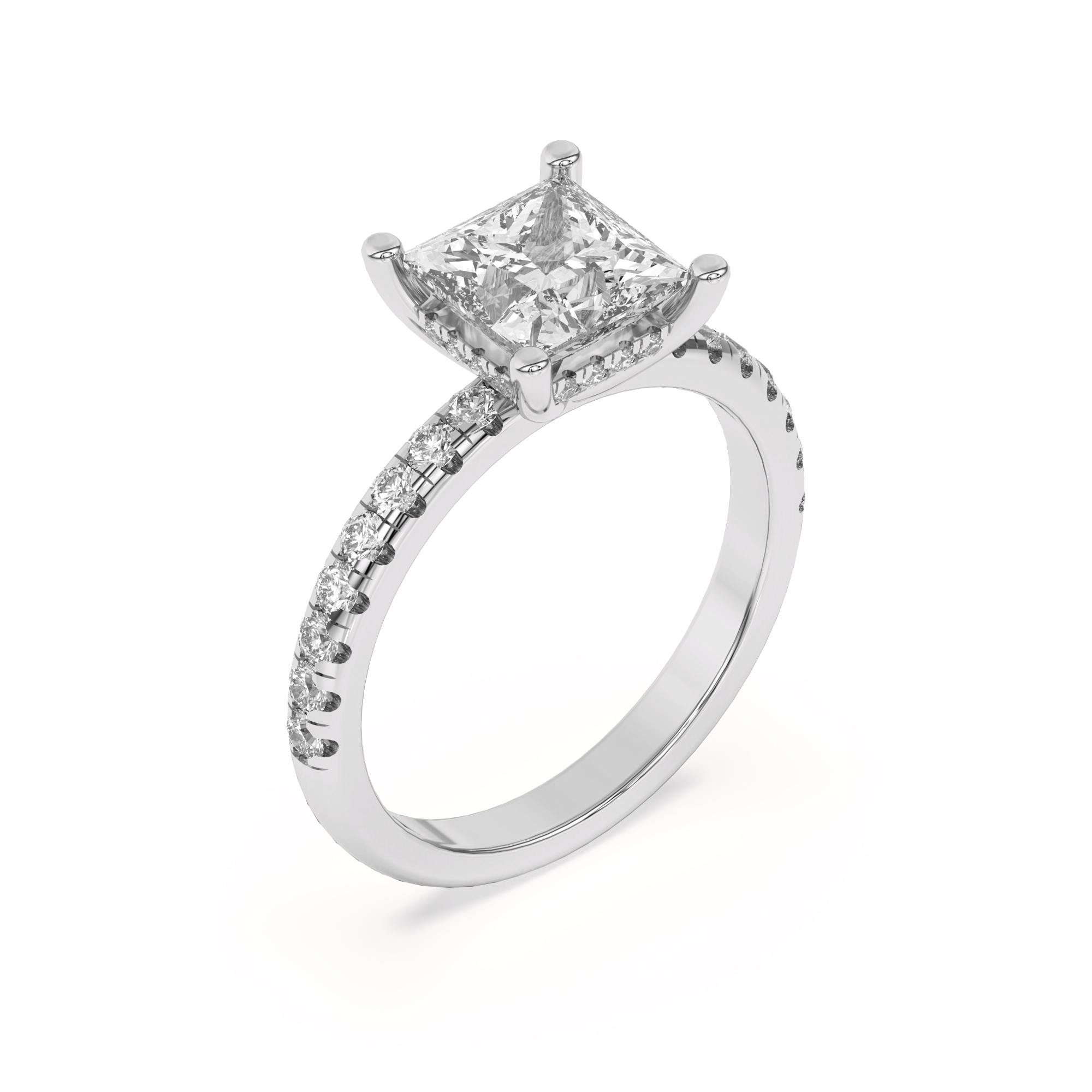 Marie Grand Hidden Halo Lab Pavé Engagement Ring