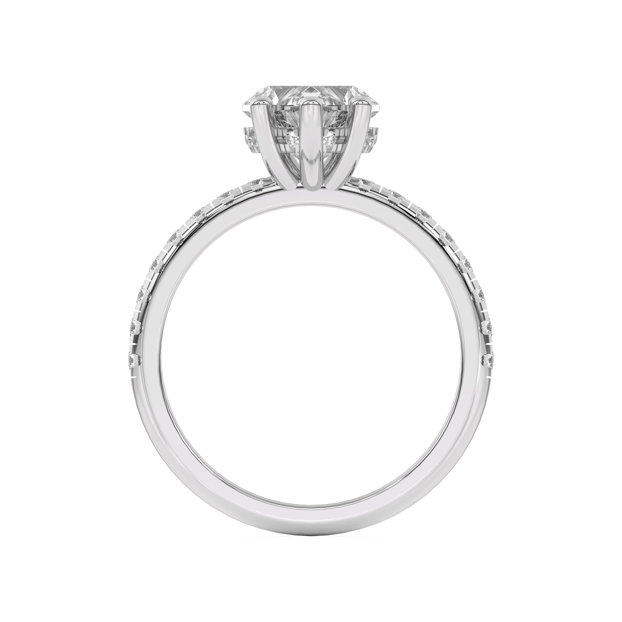 Marie Grand Hidden Halo Lab Pavé Engagement Ring