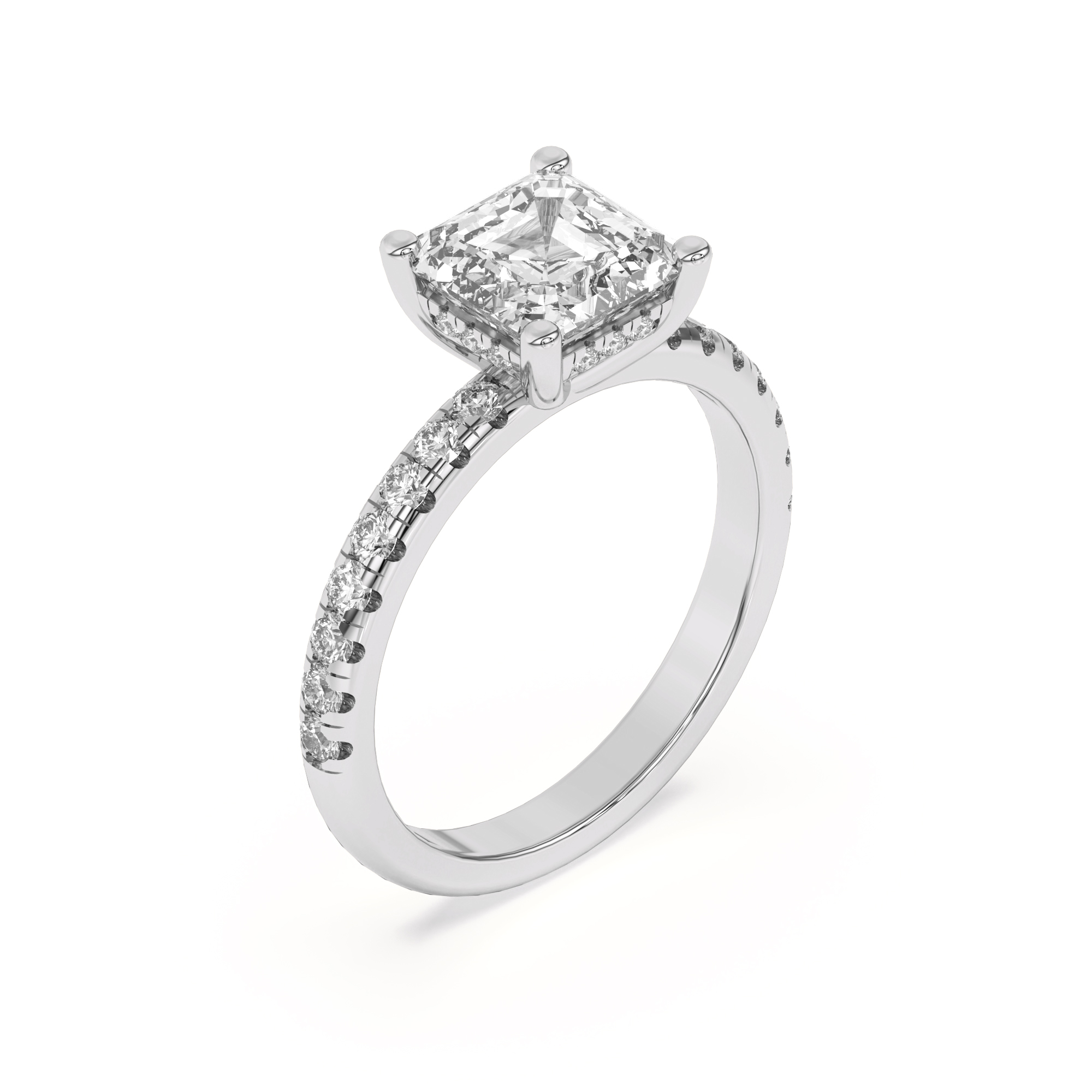 Marie Grand Hidden Halo Lab Pavé Engagement Ring