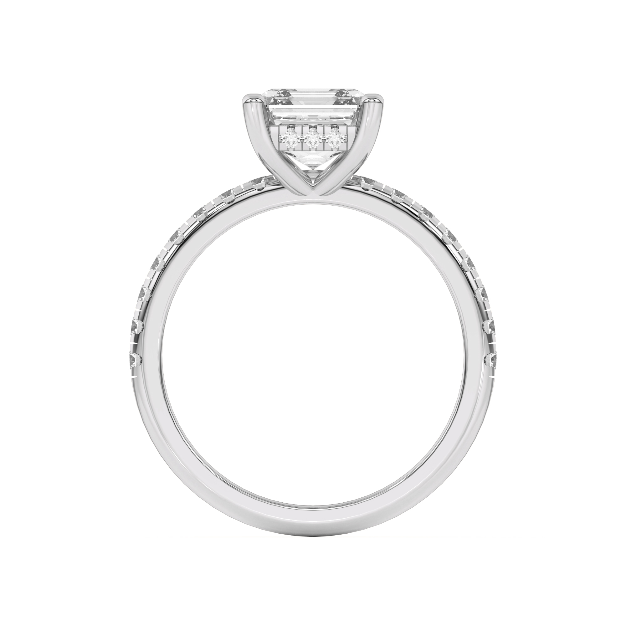 Marie Grand Hidden Halo Lab Pavé Engagement Ring