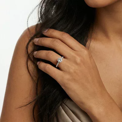 Marie Grand Hidden Halo Lab Pavé Engagement Ring