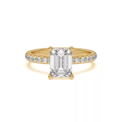 Marie Grand Hidden Halo Lab Pavé Engagement Ring