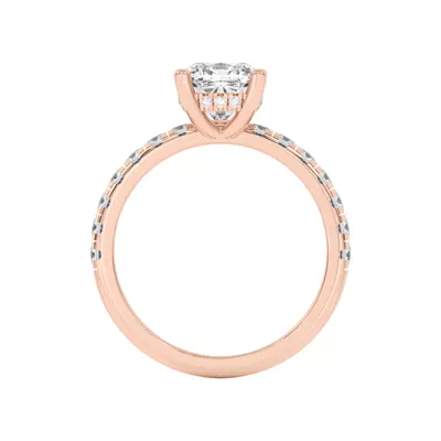Marie Majestic Hidden Halo Lab Pavé Engagement Ring