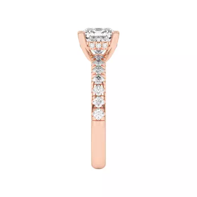 Marie Majestic Hidden Halo Lab Pavé Engagement Ring