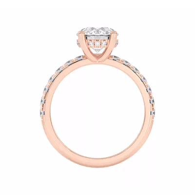 Marie Majestic Hidden Halo Lab Pavé Engagement Ring