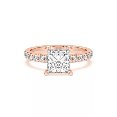 Marie Majestic Hidden Halo Lab Pavé Engagement Ring