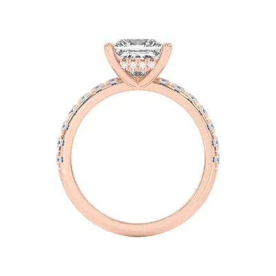 Marie Majestic Hidden Halo Lab Pavé Engagement Ring