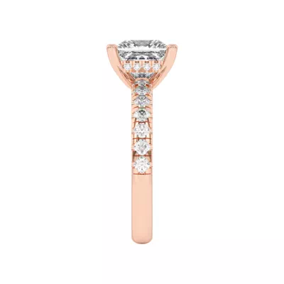 Marie Majestic Hidden Halo Lab Pavé Engagement Ring