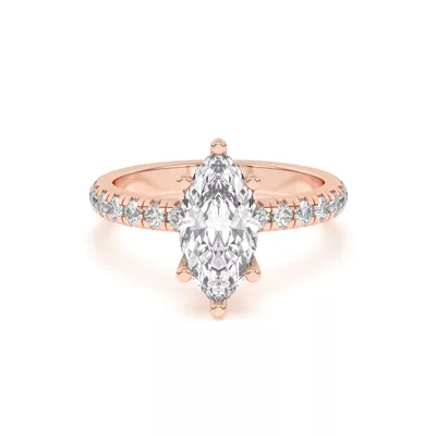 Marie Majestic Hidden Halo Lab Pavé Engagement Ring