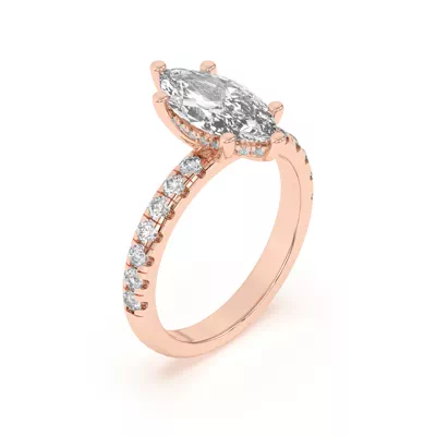 Marie Majestic Hidden Halo Lab Pavé Engagement Ring