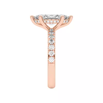 Marie Majestic Hidden Halo Lab Pavé Engagement Ring