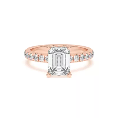 Marie Majestic Hidden Halo Lab Pavé Engagement Ring