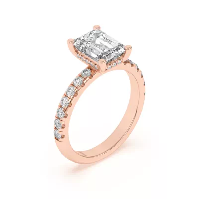 Marie Majestic Hidden Halo Lab Pavé Engagement Ring