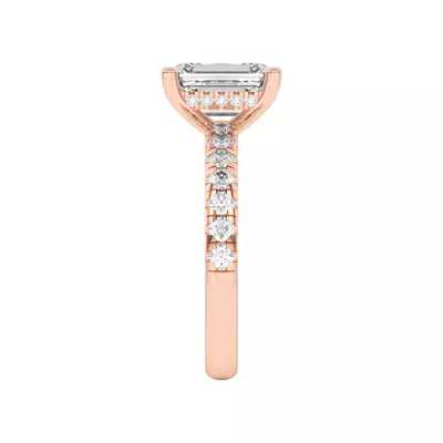 Marie Majestic Hidden Halo Lab Pavé Engagement Ring