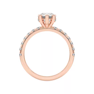Marie Majestic Hidden Halo Lab Pavé Engagement Ring
