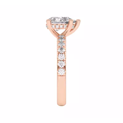 Marie Majestic Hidden Halo Lab Pavé Engagement Ring