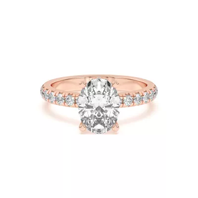 Marie Majestic Hidden Halo Lab Pavé Engagement Ring