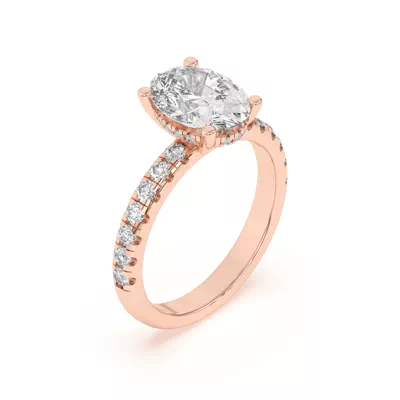 Marie Majestic Hidden Halo Lab Pavé Engagement Ring