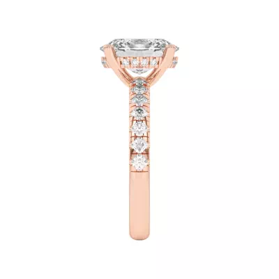 Marie Majestic Hidden Halo Lab Pavé Engagement Ring