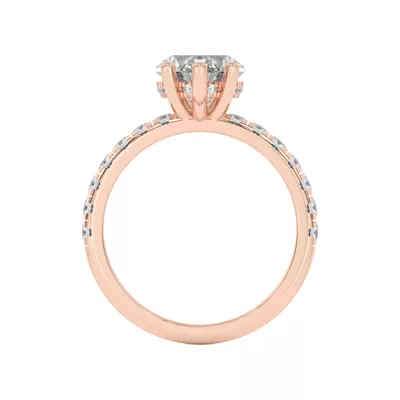 Marie Majestic Hidden Halo Lab Pavé Engagement Ring