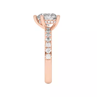 Marie Majestic Hidden Halo Lab Pavé Engagement Ring