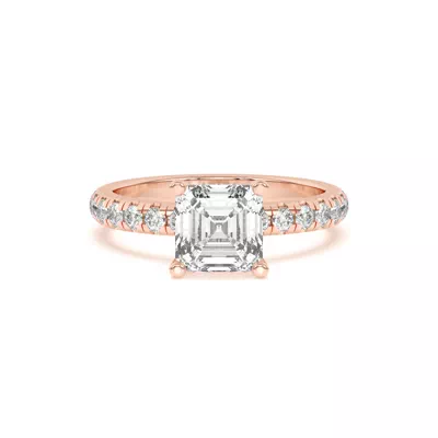 Marie Majestic Hidden Halo Lab Pavé Engagement Ring