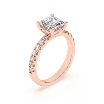 Marie Majestic Hidden Halo Lab Pavé Engagement Ring