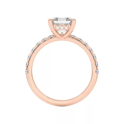 Marie Majestic Hidden Halo Lab Pavé Engagement Ring